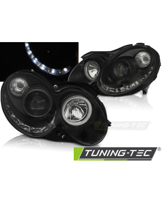 Fari Anteriori Luci Diurne Nero per Mercedes-Benz Clk W209 2003-2010 (Cod. TT-LPMEA6)