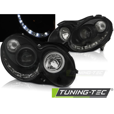 Fari Anteriori Luci Diurne Nero per Mercedes-Benz Clk W209 2003-2010 (Cod. TT-LPMEA6)