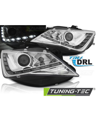 Fari Anteriori Luci Diurne DRL Cromato per Seat Seat Ibiza 6J 2012-2015 (Cod. TT-LPSE29)