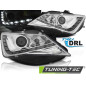Fari Anteriori Luci Diurne DRL Cromato per Seat Seat Ibiza 6J 2012-2015 (Cod. TT-LPSE29)