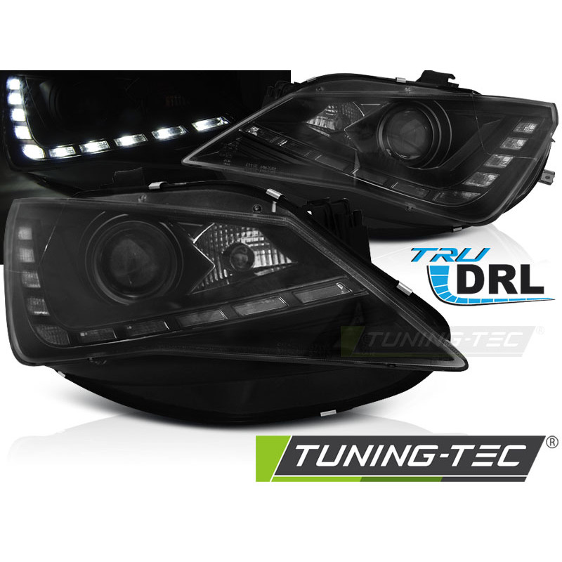 Fari Anteriori Luci Diurne DRL Nero per Seat Seat Ibiza 6J 2012-2015 (Cod. TT-LPSE30)