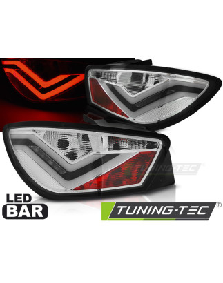 Fanali Posteriori LED Cromato per Seat Ibiza 6J 3D 06/2008-2012 (Cod. TT-LDSE20)