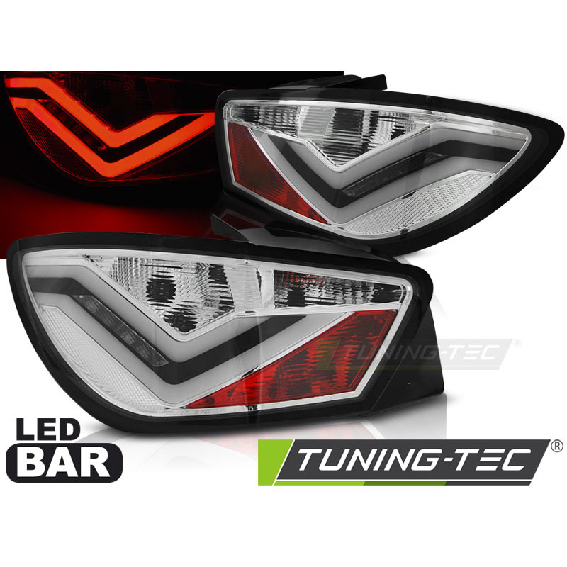 Fanali Posteriori LED Cromato per Seat Ibiza 6J 3D 06/2008-2012 (Cod. TT-LDSE20)