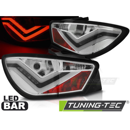 Fanali Posteriori LED Cromato per Seat Ibiza 6J 3D 06/2008-2012 (Cod. TT-LDSE20)