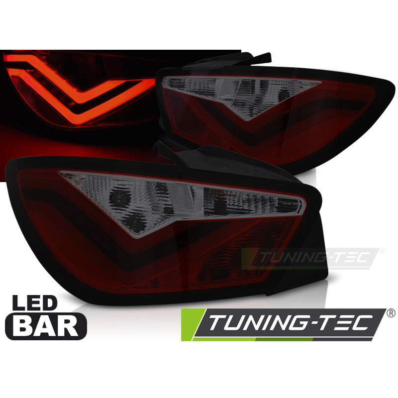 Fanali Posteriori LED Rosso Fumé per Seat Ibiza 6J 3D 06/2008-2012 (Cod. TT-LDSE22)