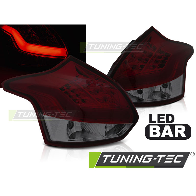 Fanali Posteriori LED Rosso Fumé per Ford Focus 3 2011-10/2014 (Cod. TT-LDFO53)