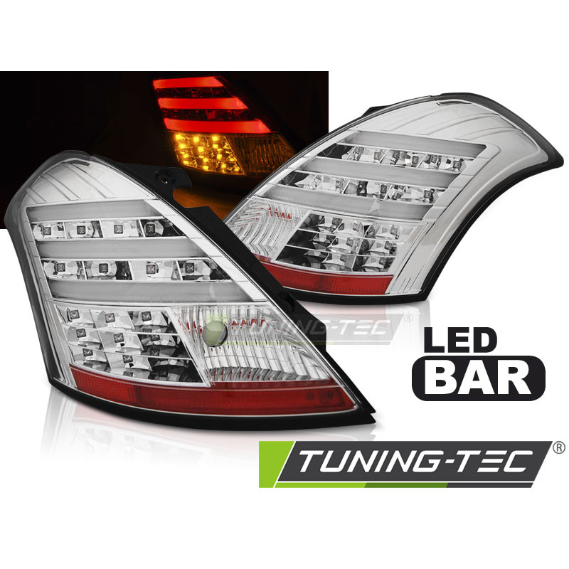 Fanali Posteriori LED Cromato per Suzuki Swift V Dal 2010 (Cod. TT-LDSI04)