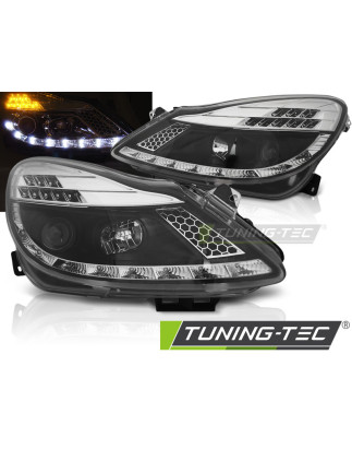 Fari Anteriori con Luci Diurne Luci Diurne Nero per Opel Corsa D 04/2006-2011 (Cod. TT-LPOPA3)
