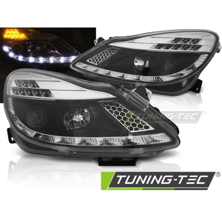 Fari Anteriori con Luci Diurne Luci Diurne Nero per Opel Corsa D 04/2006-2011 (Cod. TT-LPOPA3)