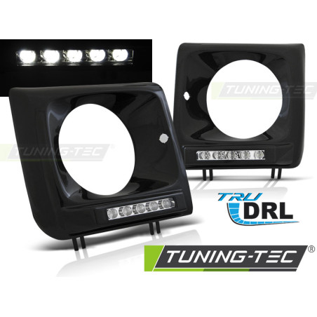Fari Anteriori Luci Diurne DRL LED Nero per Mercedes-Benz W461 W463 2001-2012 (Cod. TT-LPMEA8)