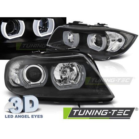 Fari Anteriori LED Nero per BMW E90/E91 03/2005-08/0 (Cod. TT-LPBMI4)