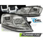 Fari Anteriori Luci Diurne DRL LED Cromato per Volkswagen Golf 7 11/2012-2017 (Cod. TT-LPVWP0)