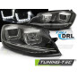 Fari Anteriori Luci Diurne DRL LED Nero per Volkswagen Golf 7 11/2012-2017 (Cod. TT-LPVWP1)