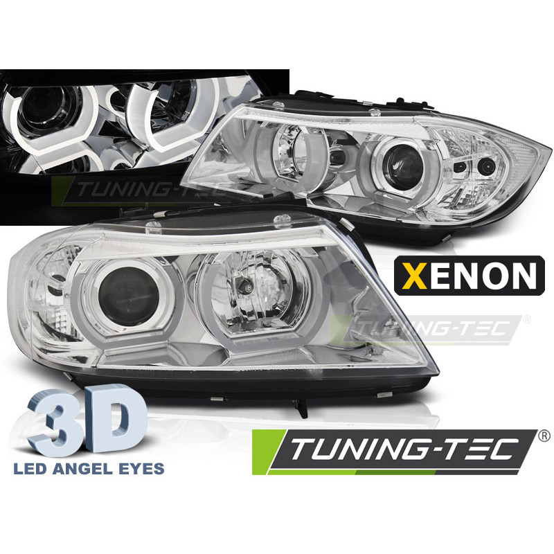 Fari Anteriori LED Cromato per BMW E90/E91 03/2005-08/2008 (Cod. TT-LPBMI5)