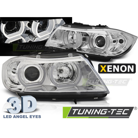 Fari Anteriori LED Cromato per BMW E90/E91 03/2005-08/2008 (Cod. TT-LPBMI5)