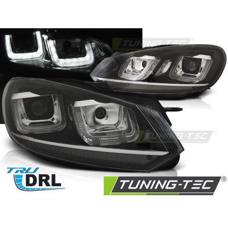 Fari Anteriori Luci Diurne DRL LED Cromato per Volkswagen Golf 6 2008-2012 (Cod. TT-LPVWP3)