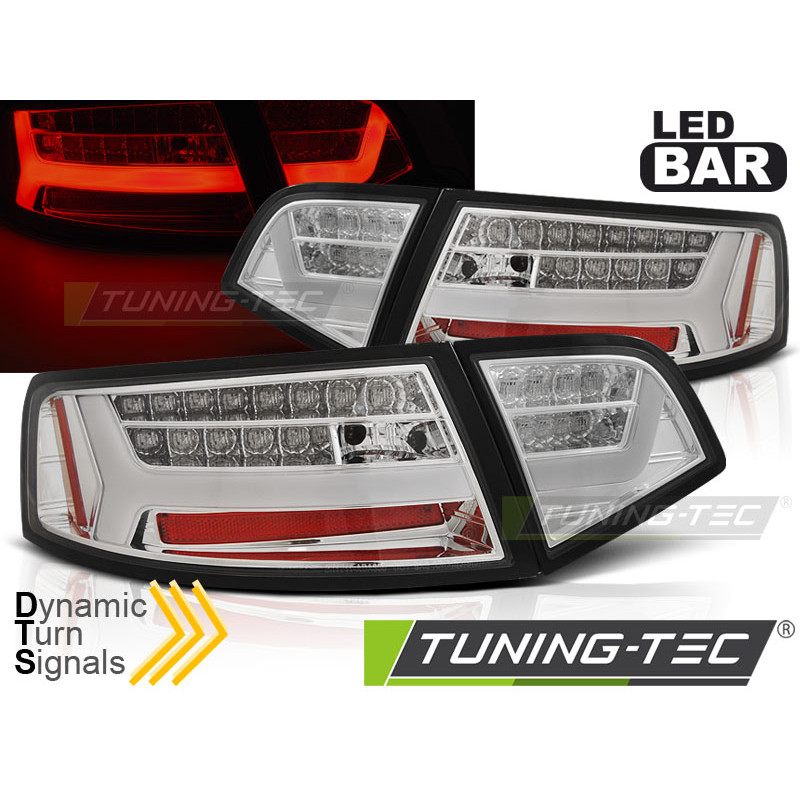 Fanali Posteriori LED Cromato per Audi A6 2008-2011 (Cod. TT-LDAUF1)