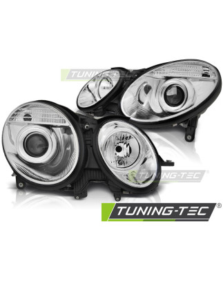 Fari Anteriori Cromato per Mercedes-Benz W211 Classe E 05/2006-2009 (Cod. TT-LPMEB6)