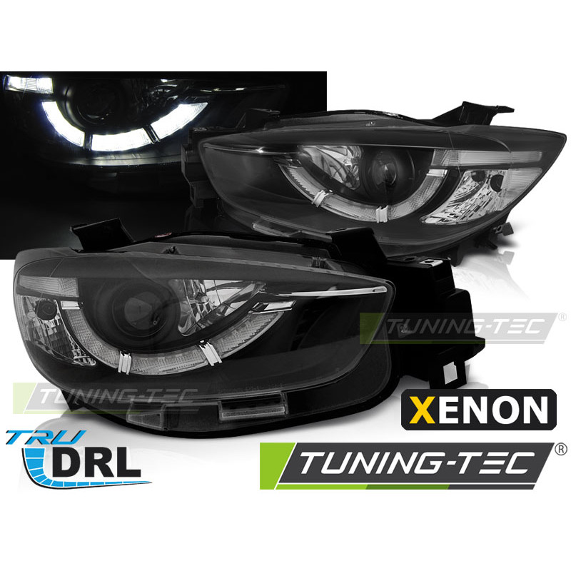 Fari Anteriori con Luci Diurne Luci Diurne DRL Nero per Mazda Cx5 True Xenon 2011-2015 (Cod. TT-LPMA