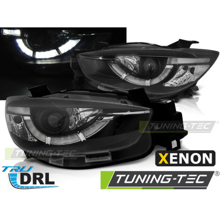 Fari Anteriori con Luci Diurne Luci Diurne DRL Nero per Mazda Cx5 True Xenon 2011-2015 (Cod. TT-LPMA