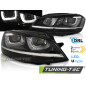 Fari Anteriori Luci Diurne DRL LED Nero per Volkswagen Golf 7 11/2012-2017 (Cod. TT-LPVWP6)