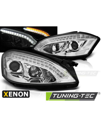 Fari Anteriori Luci Diurne Cromato per Mercedes-Benz W221 2005-2009 (Cod. TT-LPMEB2)