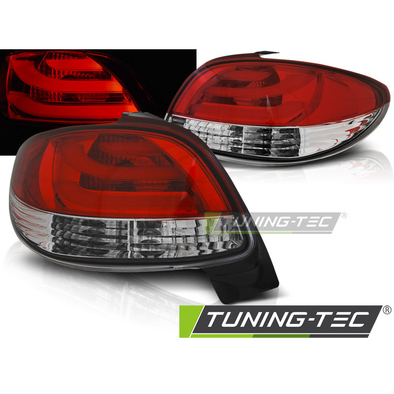 Fanali Posteriori LED Rosso/bianco per Peugeot 206 Dal 1998 (Cod. TT-LDPE20)
