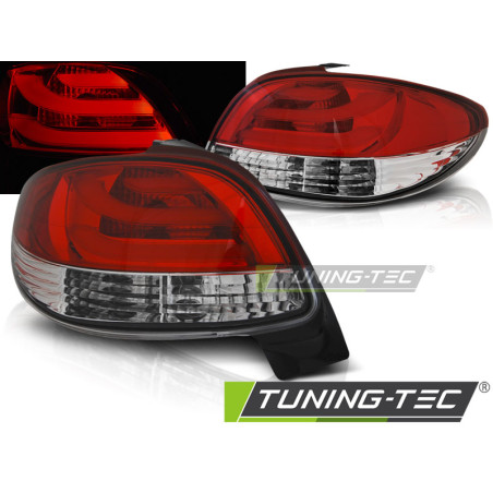 Fanali Posteriori LED Rosso/bianco per Peugeot 206 Dal 1998 (Cod. TT-LDPE20)