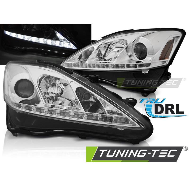 Fari Anteriori con Luci Diurne Luci Diurne DRL Cromato per Lexus Is 2006-2013 (Cod. TT-LPLE03)