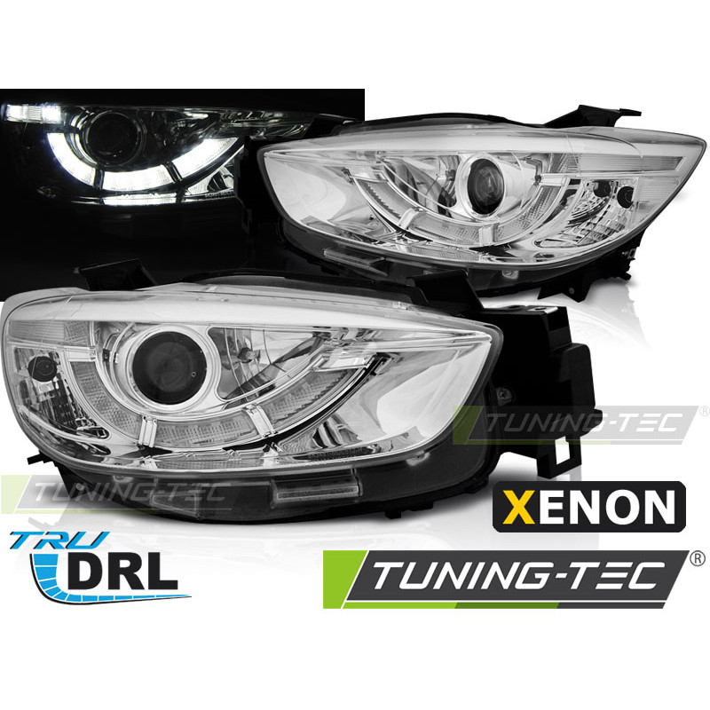 Fari Anteriori con Luci Diurne Luci Diurne DRL Cromato per Mazda Cx5 True Xenon 2011-2015 (Cod. TT-L