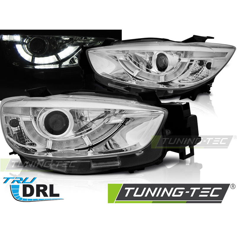 Fari Anteriori con Luci Diurne Luci Diurne DRL Cromato per Mazda Cx5 True 2011-2015 (Cod. TT-LPMA10)