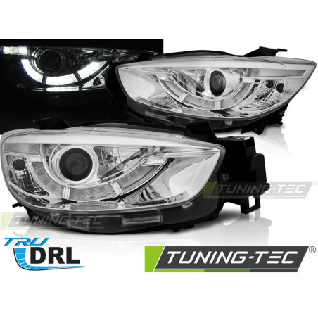 Fari Anteriori con Luci Diurne Luci Diurne DRL Cromato per Mazda Cx5 True 2011-2015 (Cod. TT-LPMA10)