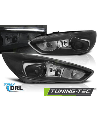 Fari Anteriori con Luci Diurne Luci Diurne DRL LED Nero per Ford Focus Mk3 OEM 2014-2018 (Cod. TT-LP