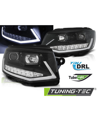 Fari Anteriori Luci Diurne DRL Cromato Nero per Volkswagen Transporter T6 2015-2019 (Cod. TT-LPVWR0)