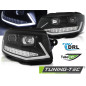 Fari Anteriori Luci Diurne DRL Cromato Nero per Volkswagen Transporter T6 2015-2019 (Cod. TT-LPVWR0)