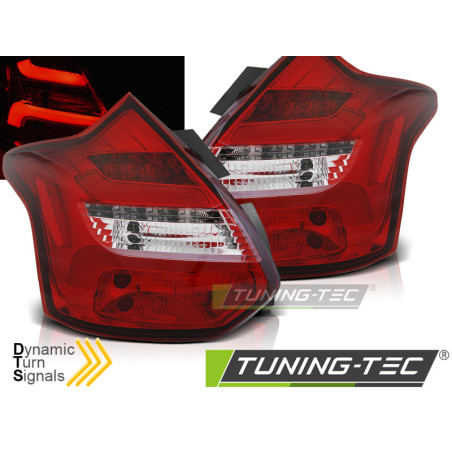 Fanali Posteriori LED Rosso/bianco per Ford Focus 3 Seq Ind. 2011-10/2014 (Cod. TT-LDFO56)
