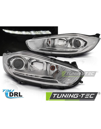 Fari Anteriori con Luci Diurne Luci Diurne DRL LED Cromato per Ford Fiesta Mk7 2013-2016 (Cod. TT-LP