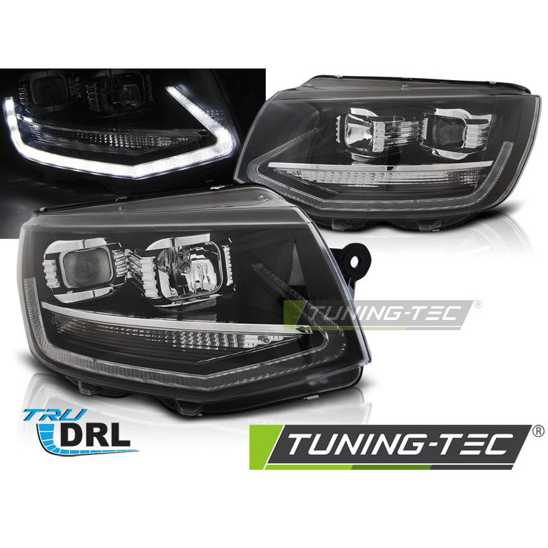 Fari Anteriori Luci Diurne DRL Nero per Volkswagen Transporter T6 2015-2019 (Cod. TT-LPVWP8)