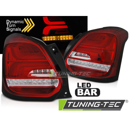 Fanali Posteriori LED Rosso/bianco per Suzuki Swift Vi Seq 2017-2023 (Cod. TT-LDSI11)