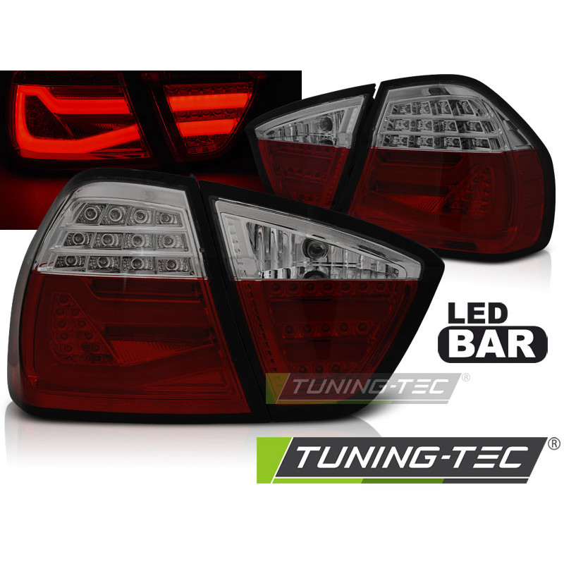 Fanali Posteriori LED Rosso Fumé per BMW Serie 3 E90 2005-2008 (Cod. TT-LDBMF6)