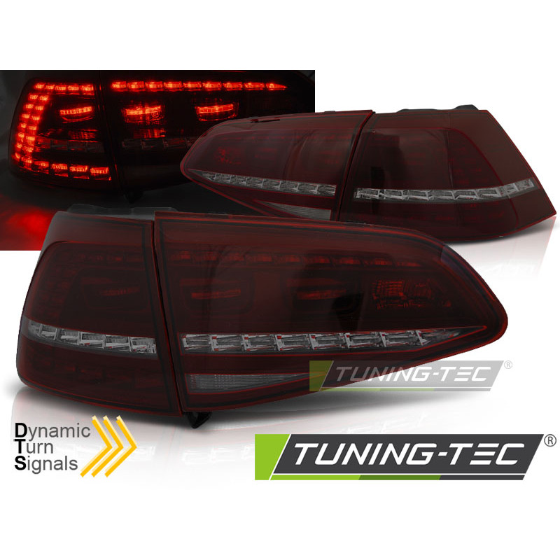 Fanali Posteriori LED Rosso Fumé per Volkswagen Golf 7 2013-2017 (Cod. TT-LDVWE4)