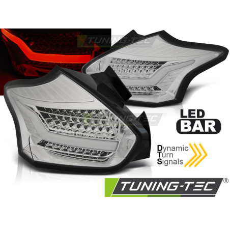 Fanali Posteriori LED Cromato per Ford Focus 3 Seq 2015-2018 (Cod. TT-LDFO60)