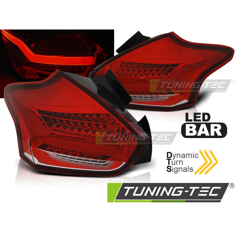 Fanali Posteriori LED Rosso/bianco per Ford Focus 3 Seq 2015-2018 (Cod. TT-LDFO61)