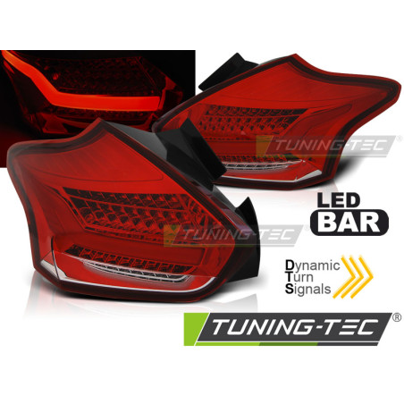Fanali Posteriori LED Rosso/bianco per Ford Focus 3 Seq 2015-2018 (Cod. TT-LDFO61)