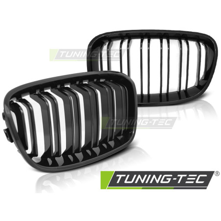 Griglia Frontale Nero Lucido Doppia Barra Nero per BMW Serie 1 F20 F21 2011-12/2014 (Cod. TT-GRBM92)
