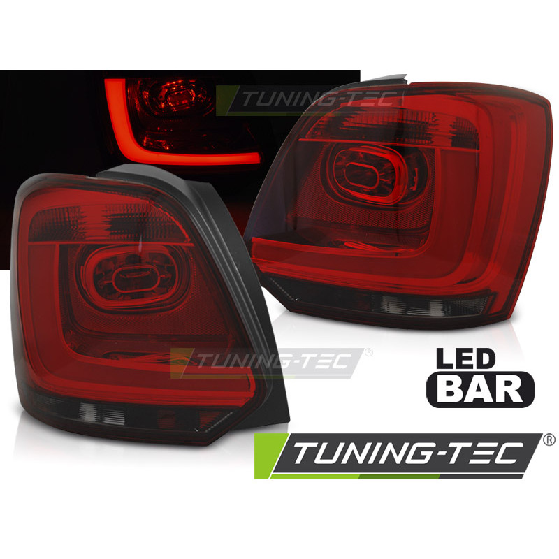 Fanali Posteriori LED Rosso Fumé per Volkswagen Polo 2009-2014 (Cod. TT-LDVWG8)