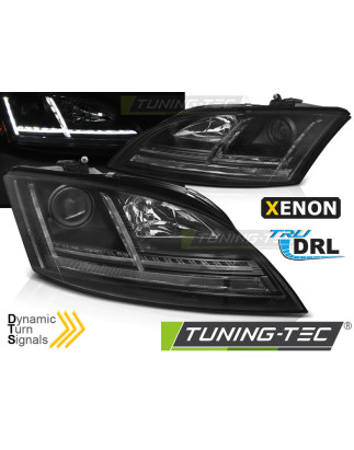 Fari Anteriori Luci Diurne DRL LED Nero per Audi Tt 8J 2006-2010 (Cod. TT-LPAUE3)