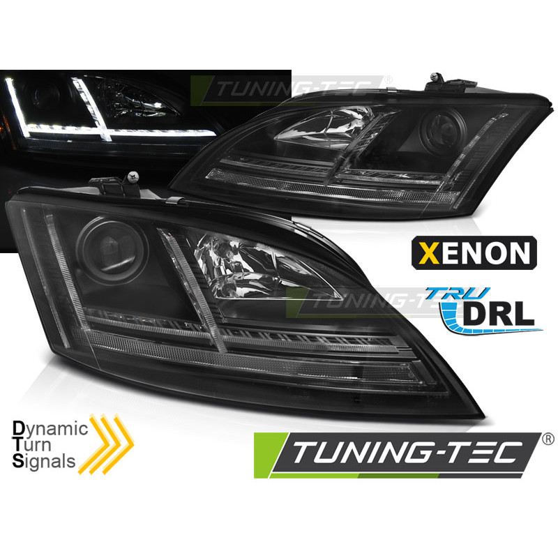 Fari Anteriori Luci Diurne DRL LED Nero per Audi Tt 8J 2006-2010 (Cod. TT-LPAUE3)