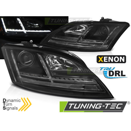 Fari Anteriori Luci Diurne DRL LED Nero per Audi Tt 8J 2006-2010 (Cod. TT-LPAUE3)