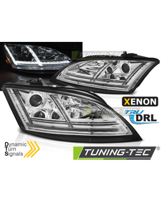 Fari Anteriori Luci Diurne DRL LED Cromato per Audi Tt 8J 2006-2010 (Cod. TT-LPAUE2)